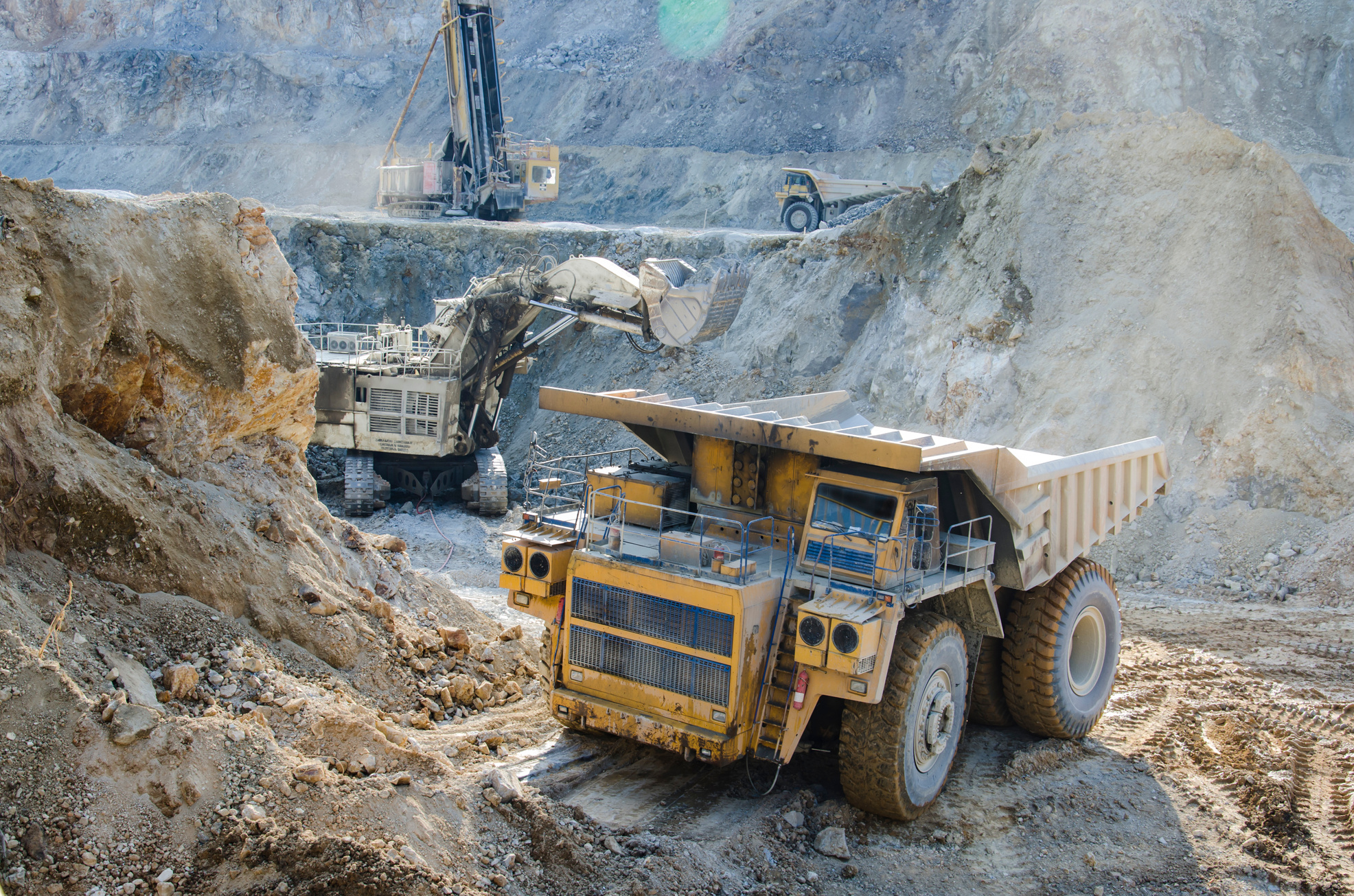 Truck in open pit mine
